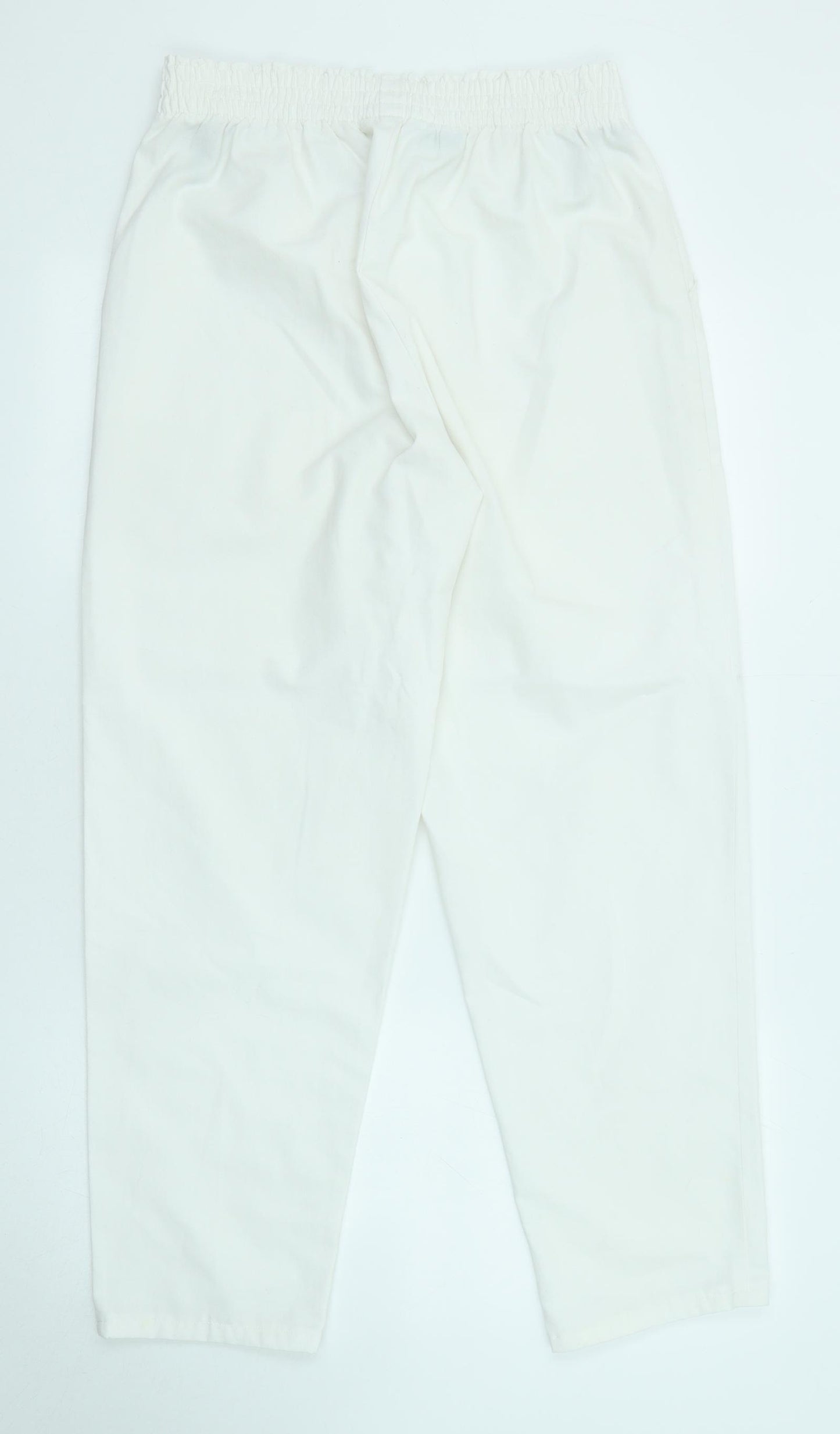 C&A Womens White Polyester Jogger Trousers Size 14 L28 in Regular
