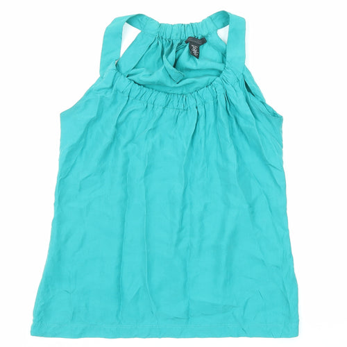 Kenneth Cole Womens Green Silk Basic Tank Size XS Round Neck