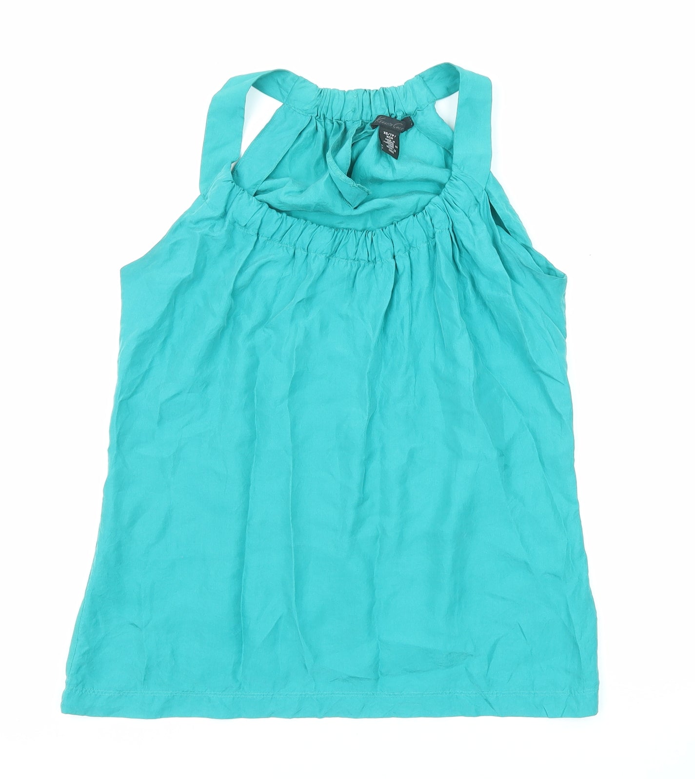 Kenneth Cole Womens Green Silk Basic Tank Size XS Round Neck