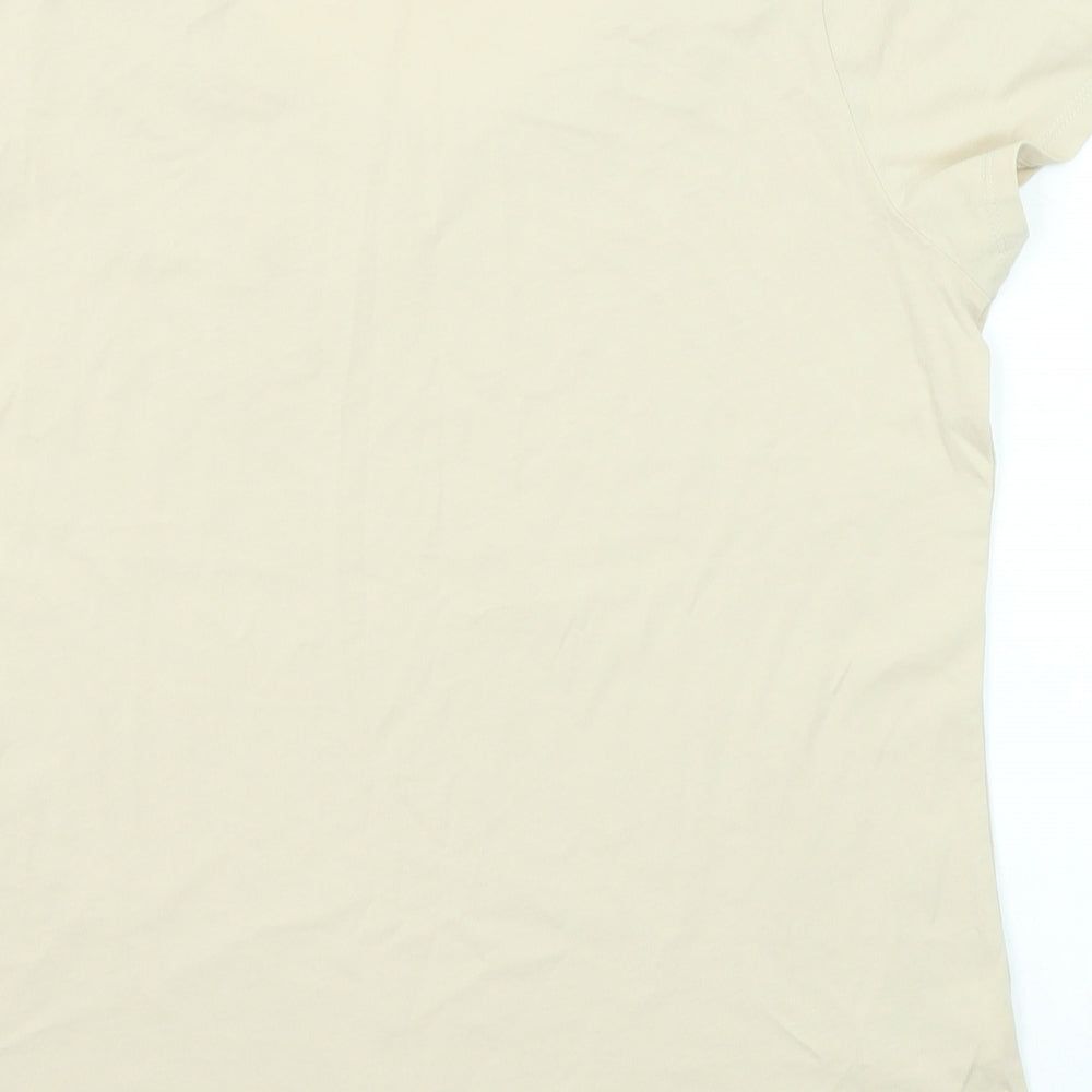 Laura Ashley Womens Beige Cotton Basic T-Shirt Size 12 Round Neck