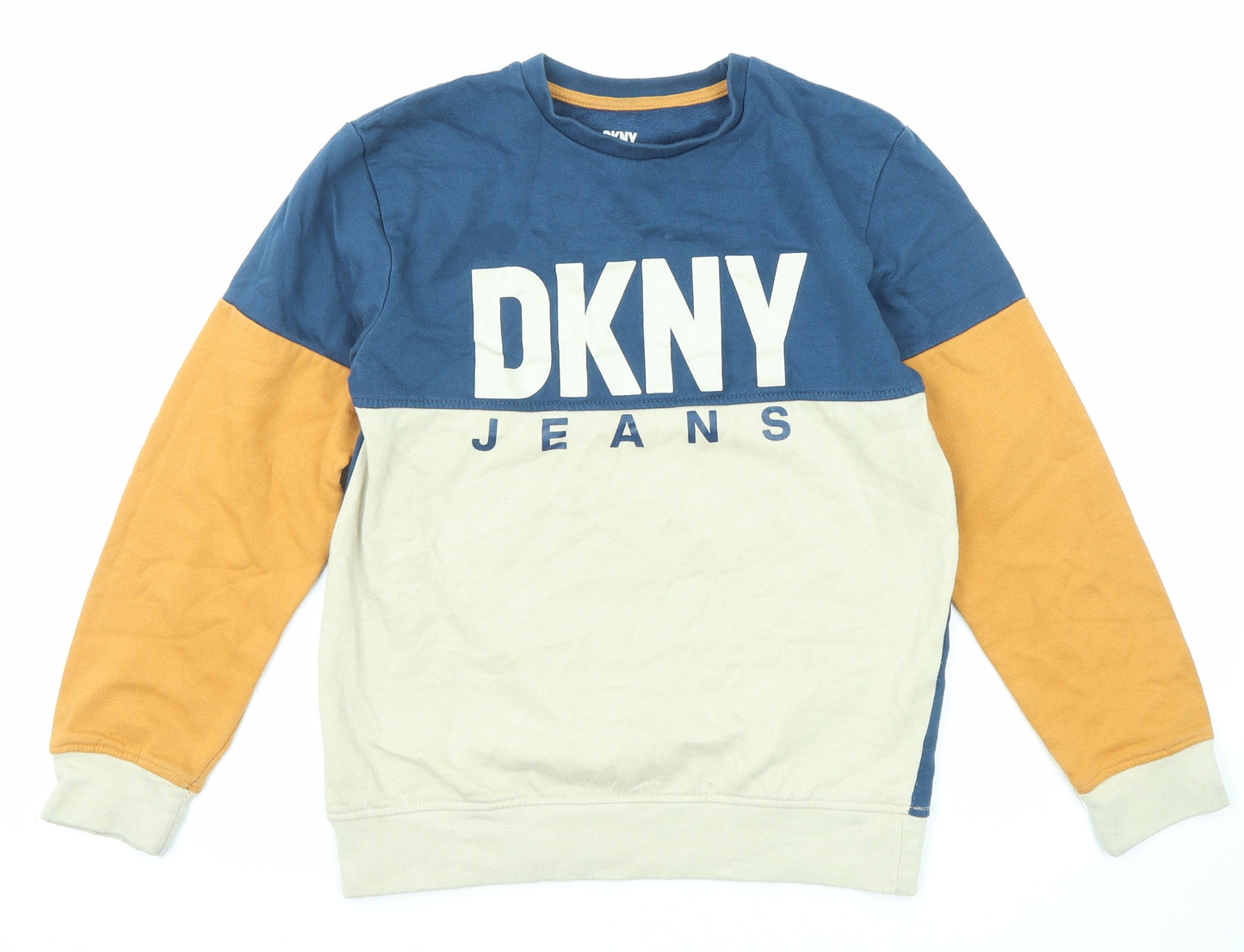 DKNY Boys Multicoloured Colourblock Cotton Pullover Sweatshirt Size 10 Years Pullover