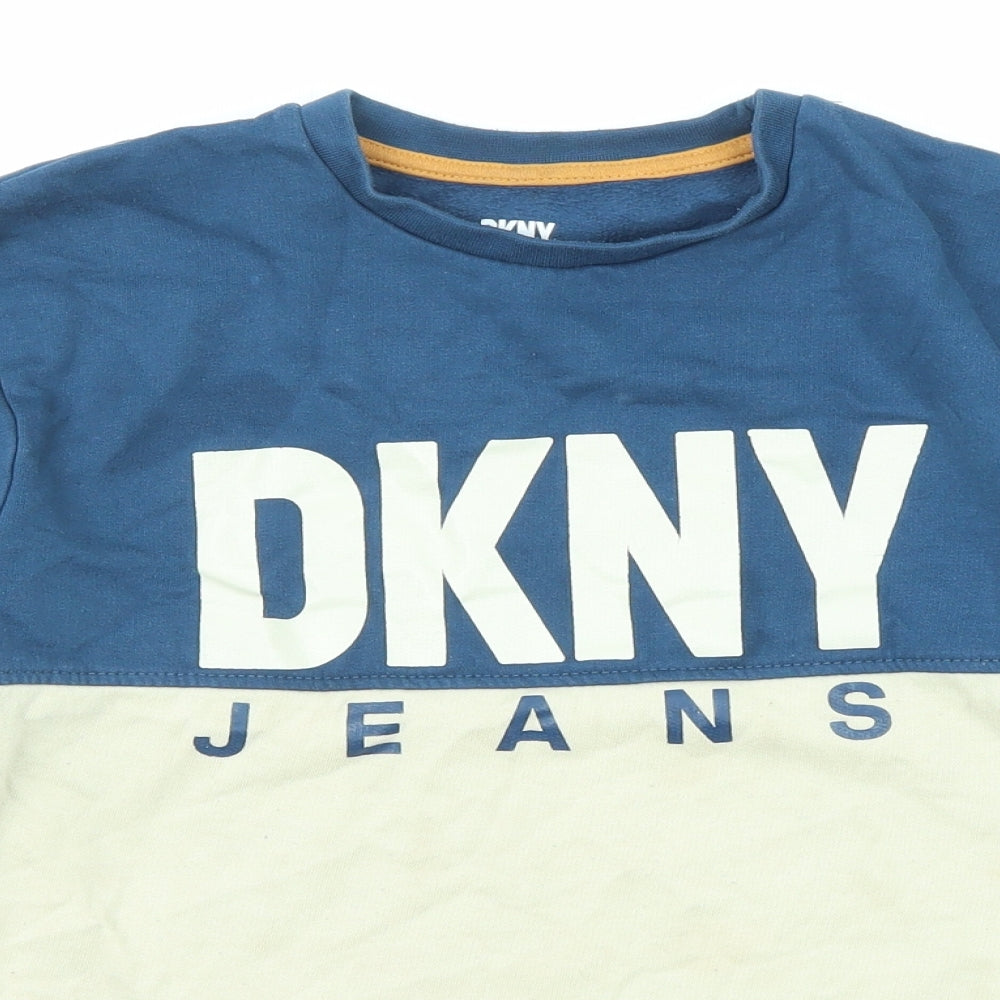 DKNY Boys Multicoloured Colourblock Cotton Pullover Sweatshirt Size 10 Years Pullover