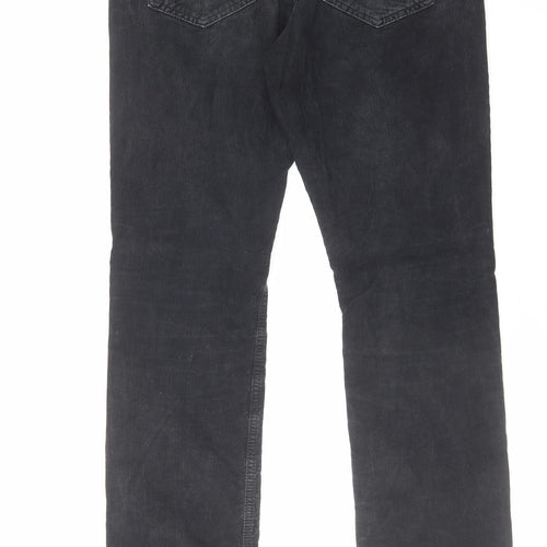 Burberry Mens Black Cotton Trousers Size 31 in L32 in Regular Button