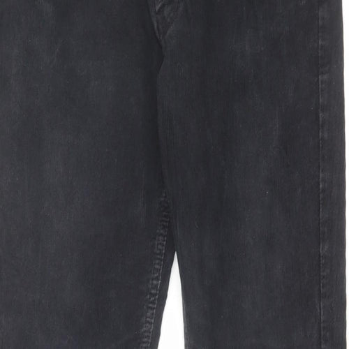 Burberry Mens Black Cotton Trousers Size 31 in L32 in Regular Button