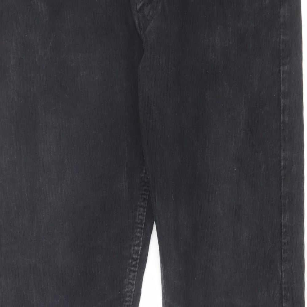 Burberry Mens Black Cotton Trousers Size 31 in L32 in Regular Button