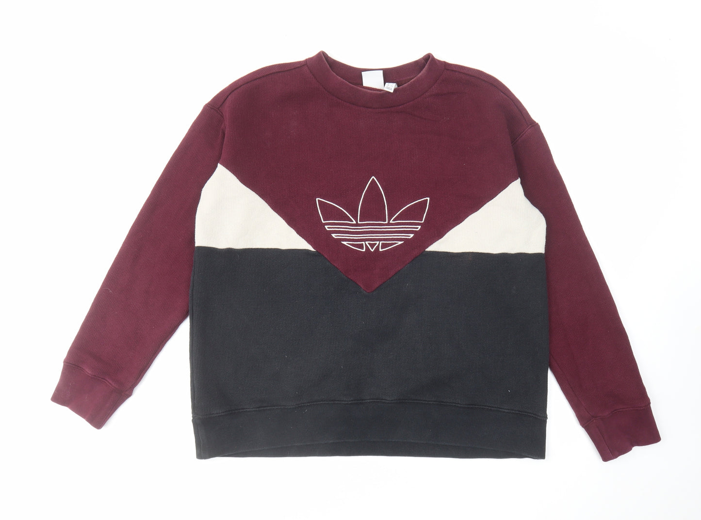 adidas Womens Multicoloured Colourblock Polyester Pullover Sweatshirt Size 12 Pullover - Logo