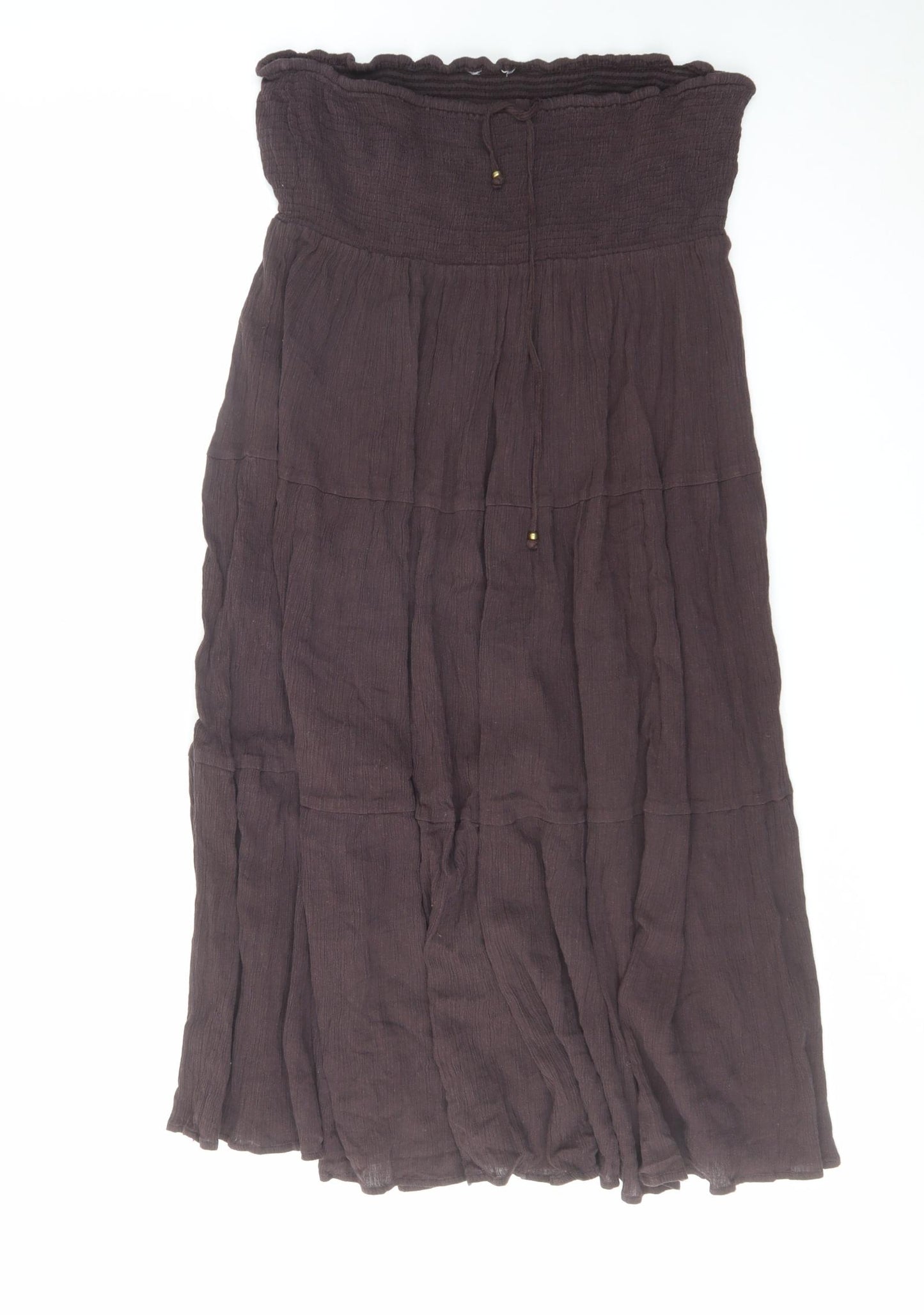 Dorothy Perkins Womens Purple Cotton A-Line Size 12 Square Neck Pullover - Strapless