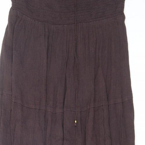 Dorothy Perkins Womens Purple Cotton A-Line Size 12 Square Neck Pullover - Strapless