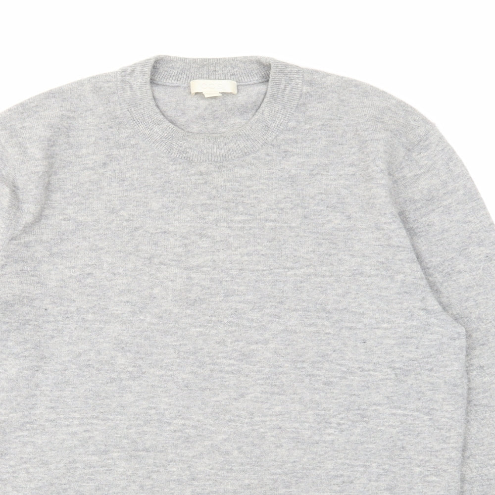 COS Mens Grey Round Neck Wool Pullover Jumper Size S Long Sleeve