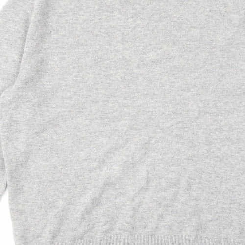 COS Mens Grey Round Neck Wool Pullover Jumper Size S Long Sleeve