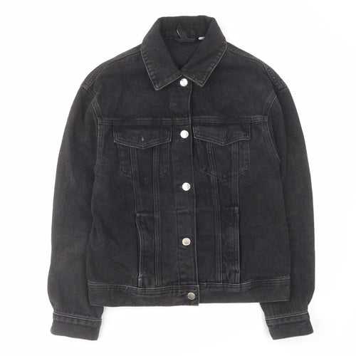H&M Womens Black Jacket Size S Button