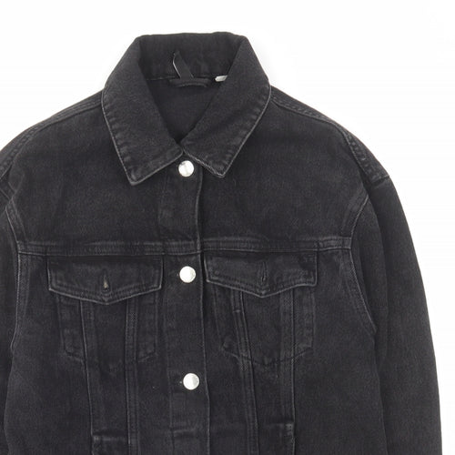 H&M Womens Black Jacket Size S Button