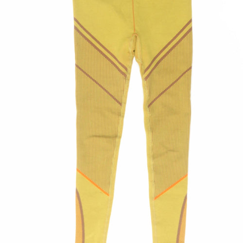 Fabletics Womens Yellow Geometric Polyester Compression Leggings Size S L26 in Regular Pullover