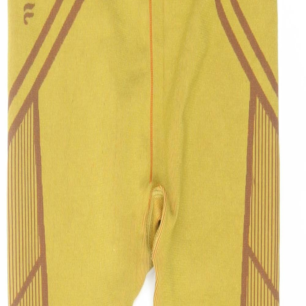 Fabletics Womens Yellow Geometric Polyester Compression Leggings Size S L26 in Regular Pullover