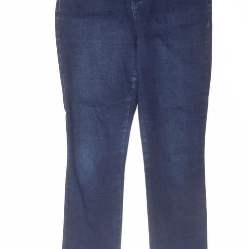 TU Womens Blue Cotton Skinny Jeans Size 14 L28 in Slim Zip