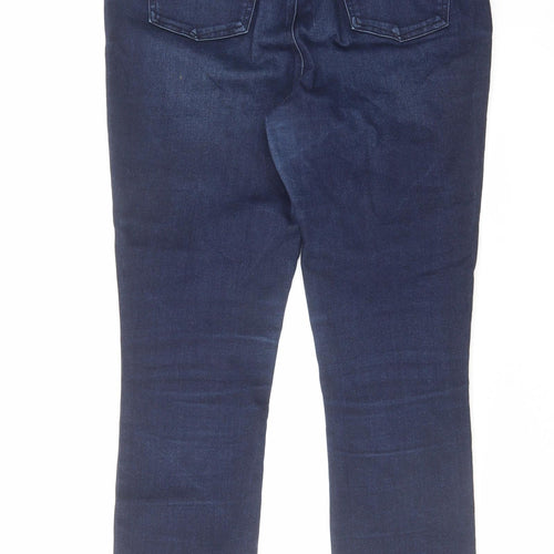 TU Womens Blue Cotton Skinny Jeans Size 14 L28 in Slim Zip