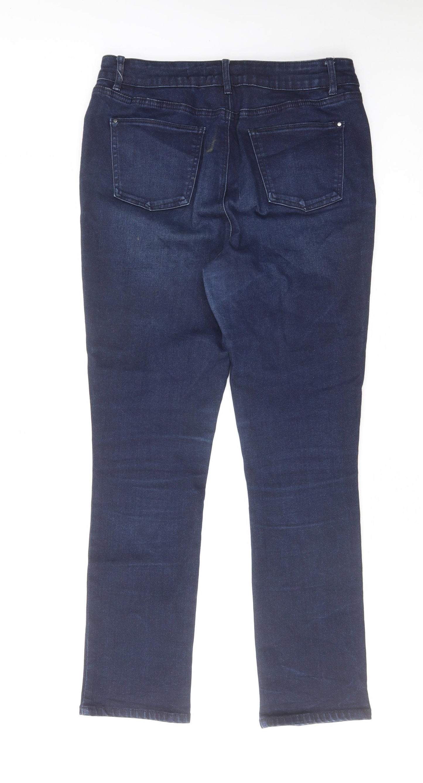 TU Womens Blue Cotton Skinny Jeans Size 14 L28 in Slim Zip