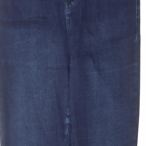 TU Womens Blue Cotton Skinny Jeans Size 14 L28 in Slim Zip