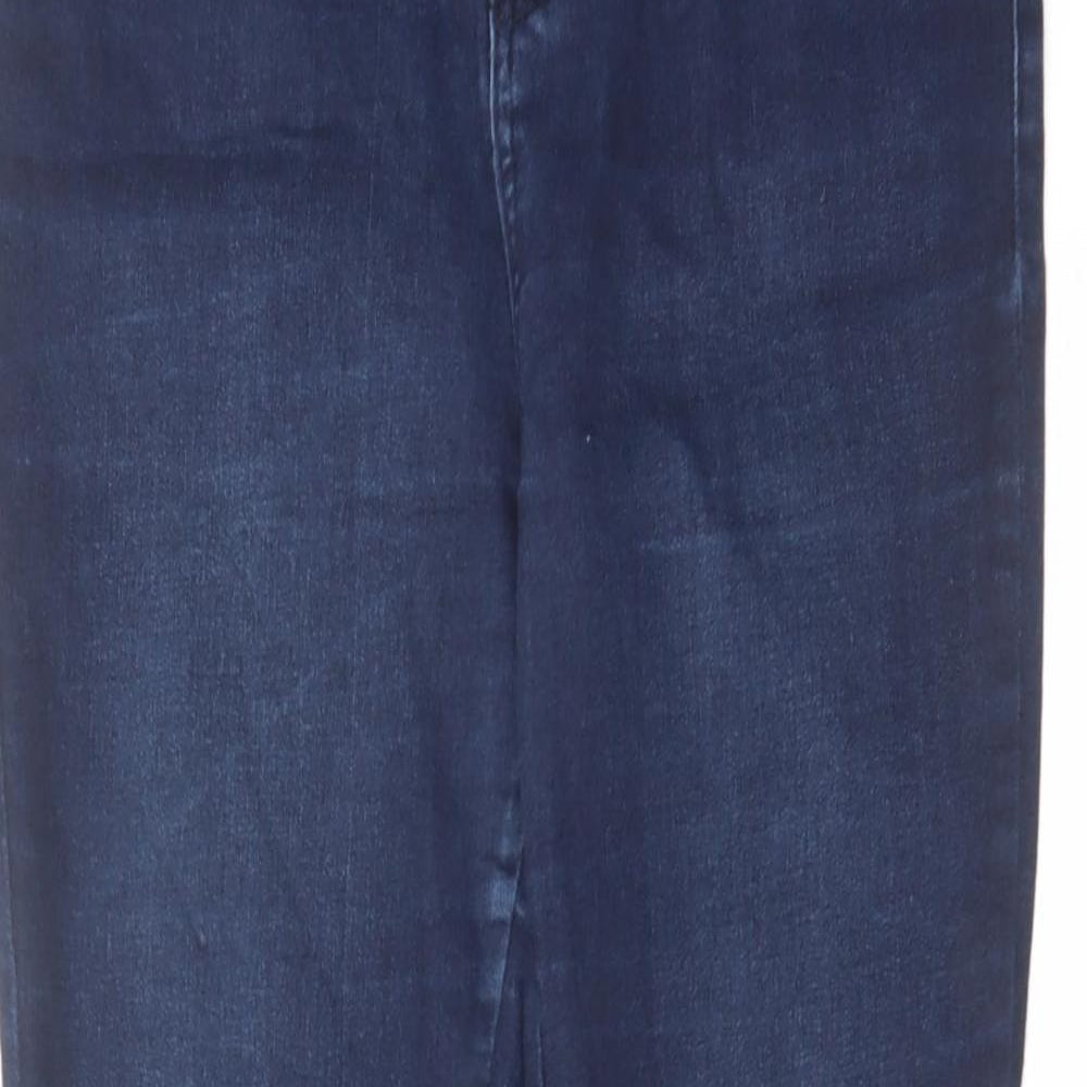 TU Womens Blue Cotton Skinny Jeans Size 14 L28 in Slim Zip