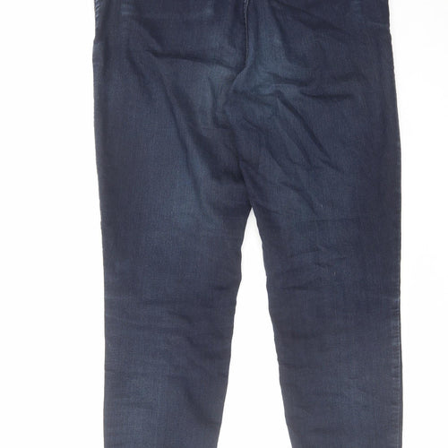 Per Una Womens Blue Cotton Skinny Jeans Size 14 L28 in Regular Zip