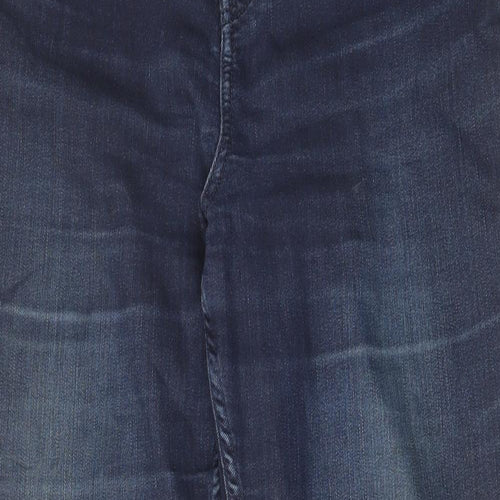 Per Una Womens Blue Cotton Skinny Jeans Size 14 L28 in Regular Zip