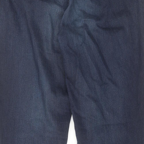 Per Una Womens Blue Cotton Skinny Jeans Size 14 L28 in Regular Zip