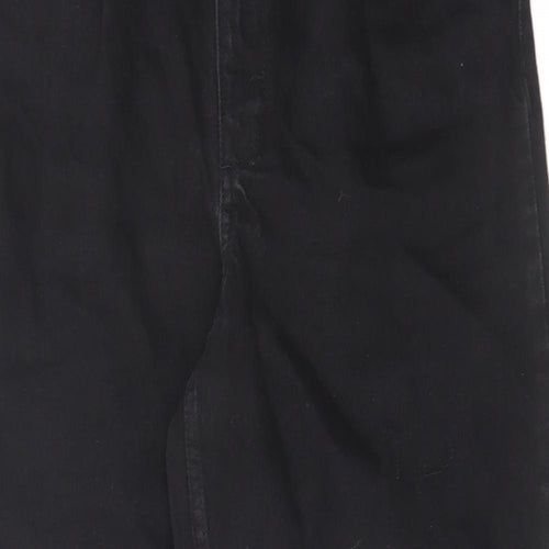 John Lewis Womens Black Cotton Mom Jeans Size 8 L25.5 in Regular Zip
