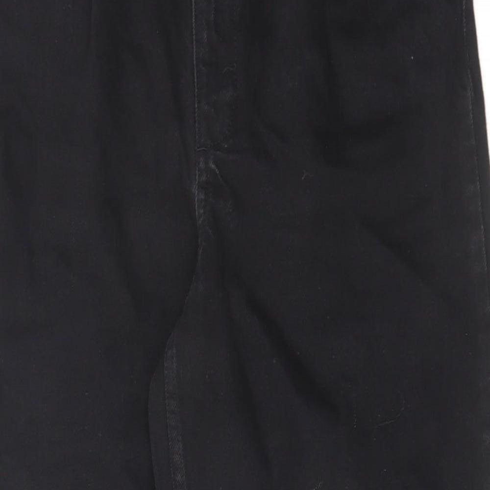 John Lewis Womens Black Cotton Mom Jeans Size 8 L25.5 in Regular Zip