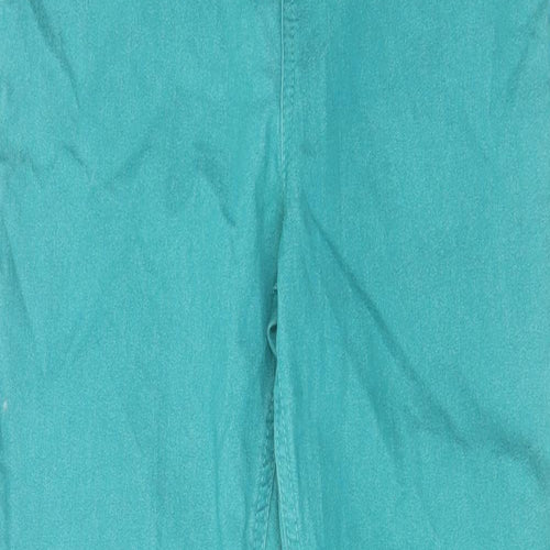 Marks and Spencer Womens Green Cotton Jegging Jeans Size 10 L26 in Regular Zip