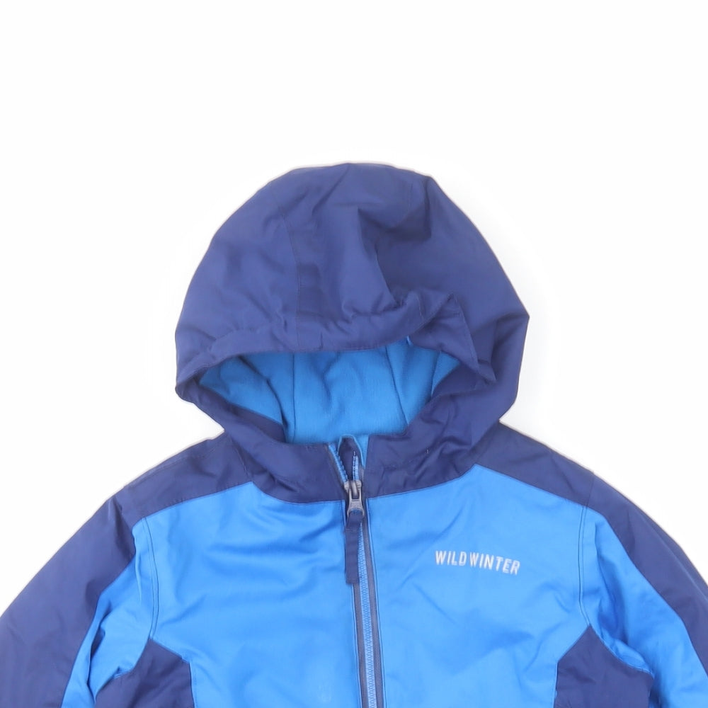 Wild Winter Boys Blue Rain Coat Coat Size 12-18 Months Zip