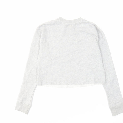 Miss Selfridge Womens Grey Cotton Pullover Sweatshirt Size 6 Pullover