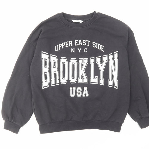 Marks and Spencer Boys Grey Cotton Pullover Sweatshirt Size 11-12 Years Pullover - Brooklyn USA