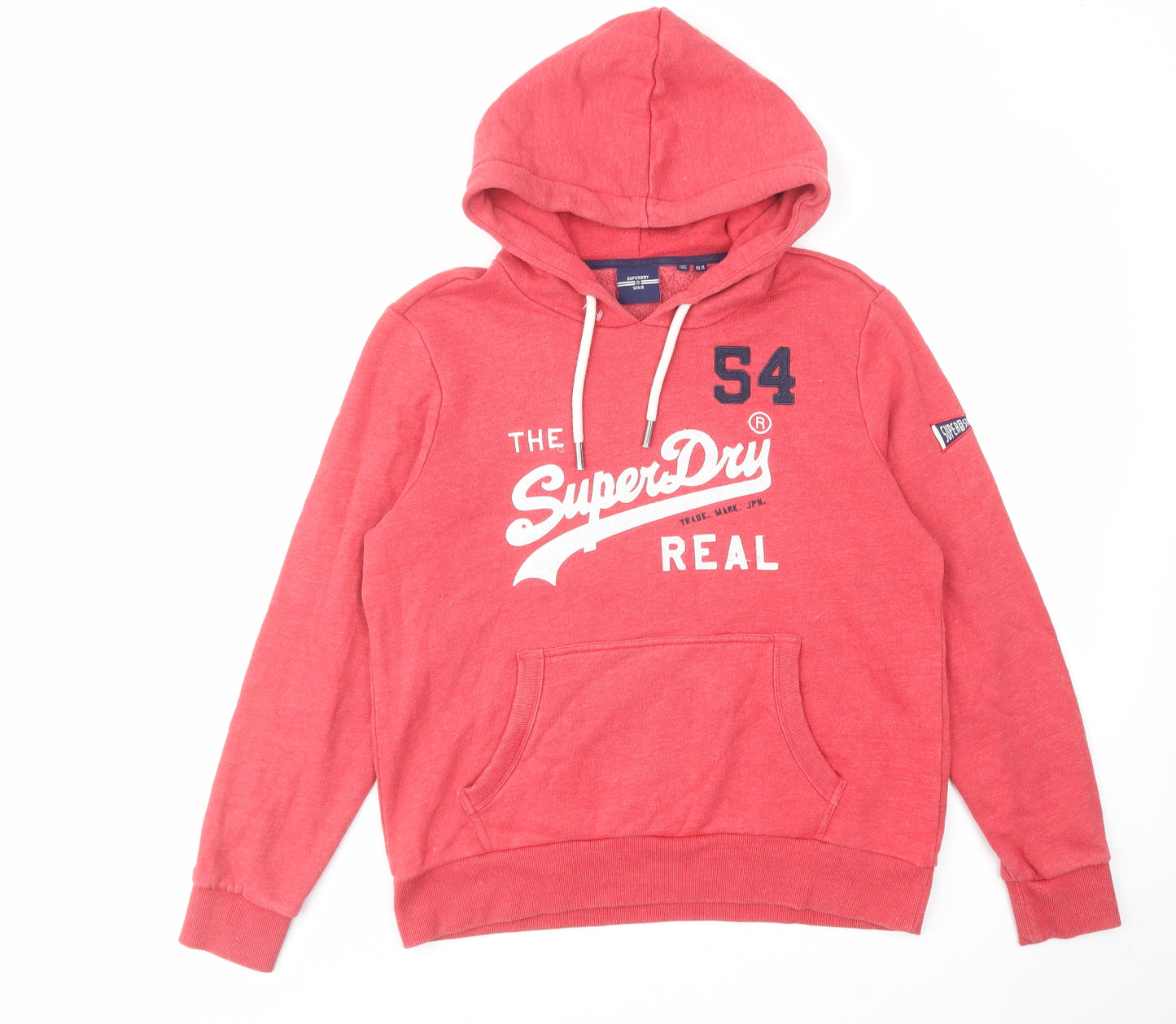 Superdry Womens Pink Cotton Pullover Hoodie Size 16 Pullover