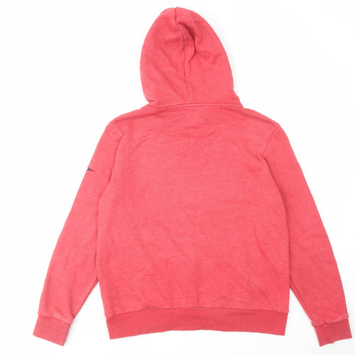 Superdry Womens Pink Cotton Pullover Hoodie Size 16 Pullover