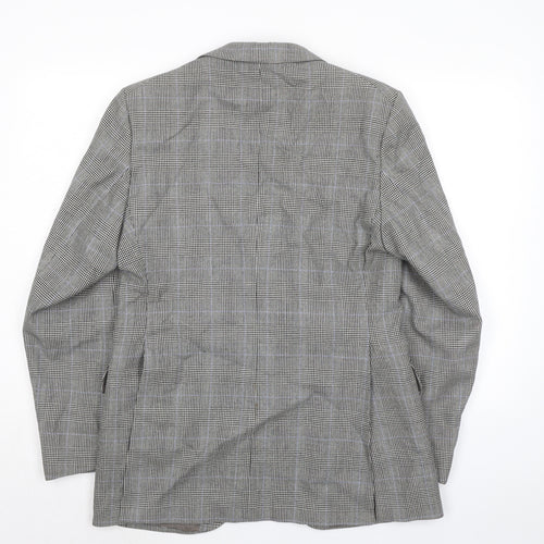 DARKS JERMYN STREET Mens Grey Plaid Wool Jacket Blazer Size 44 Regular