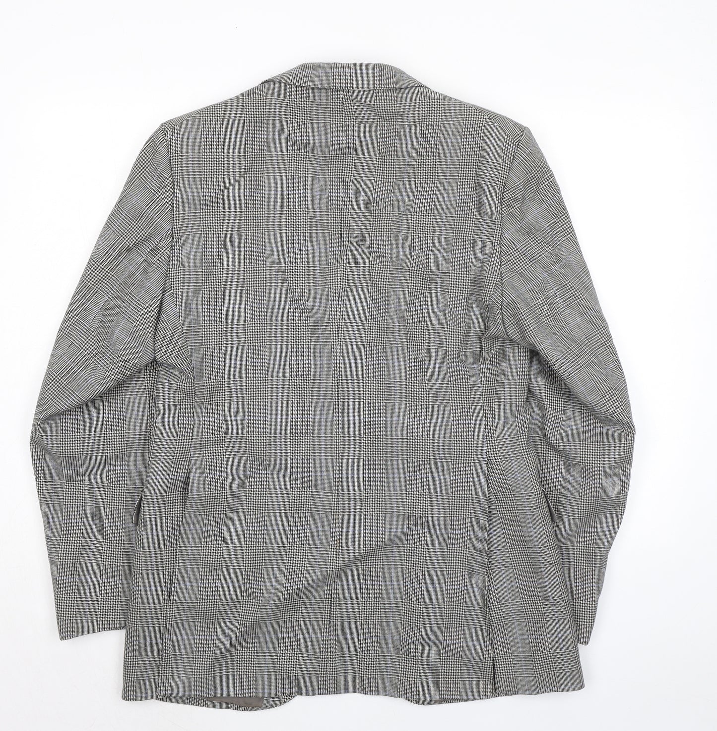 DARKS JERMYN STREET Mens Grey Plaid Wool Jacket Blazer Size 44 Regular