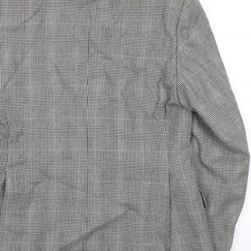 DARKS JERMYN STREET Mens Grey Plaid Wool Jacket Blazer Size 44 Regular