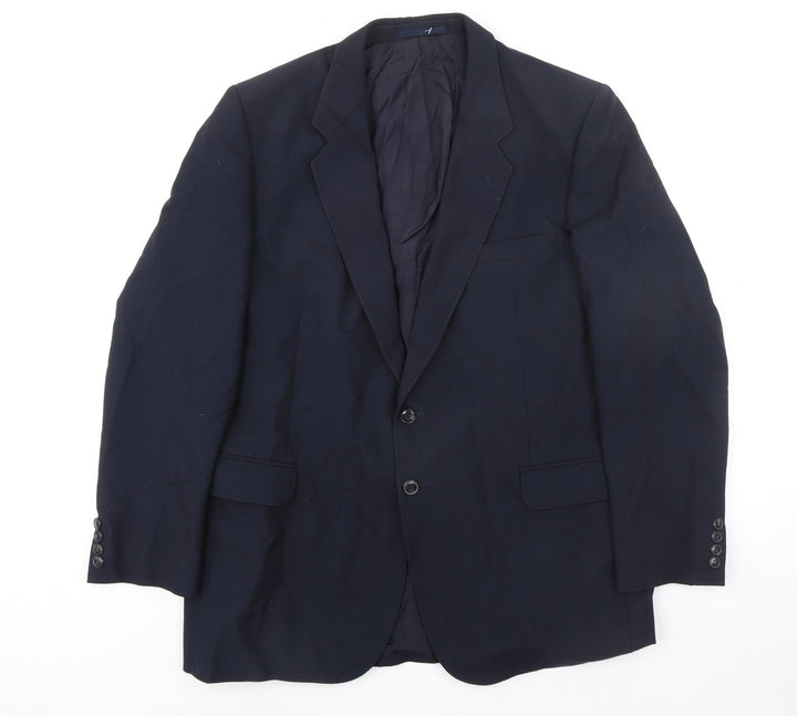 St Michael Mens Blue Polyester Jacket Suit Jacket Size 44 Regular