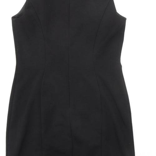Wallis Womens Black Polyester Shift Size 14 Boat Neck Zip - Lace Detail