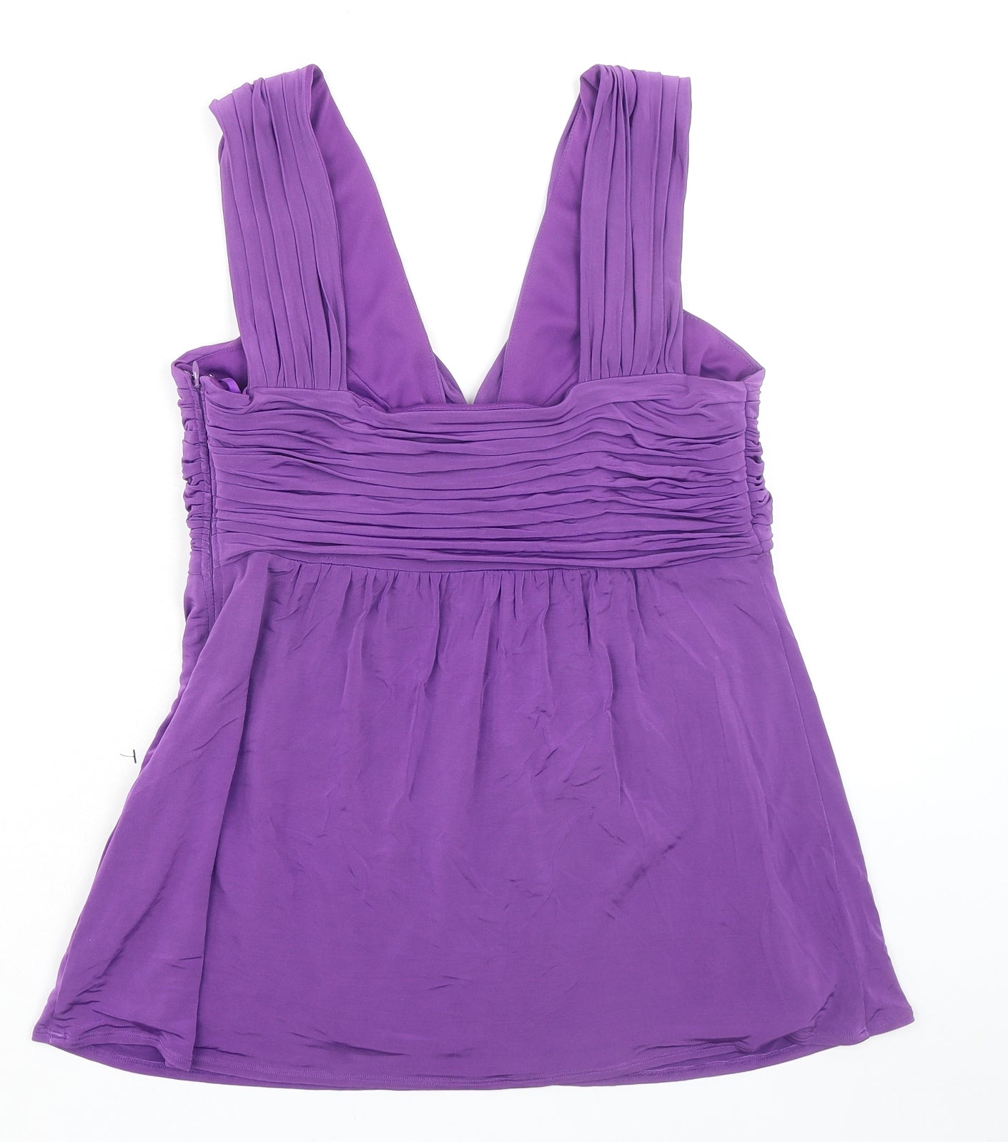 Ted Baker Womens Purple Acetate Basic Blouse Size 4 V-Neck