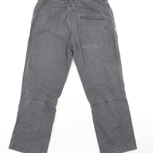 Berghaus Mens Grey Cotton Trousers Size 34 in L29 in Regular Button
