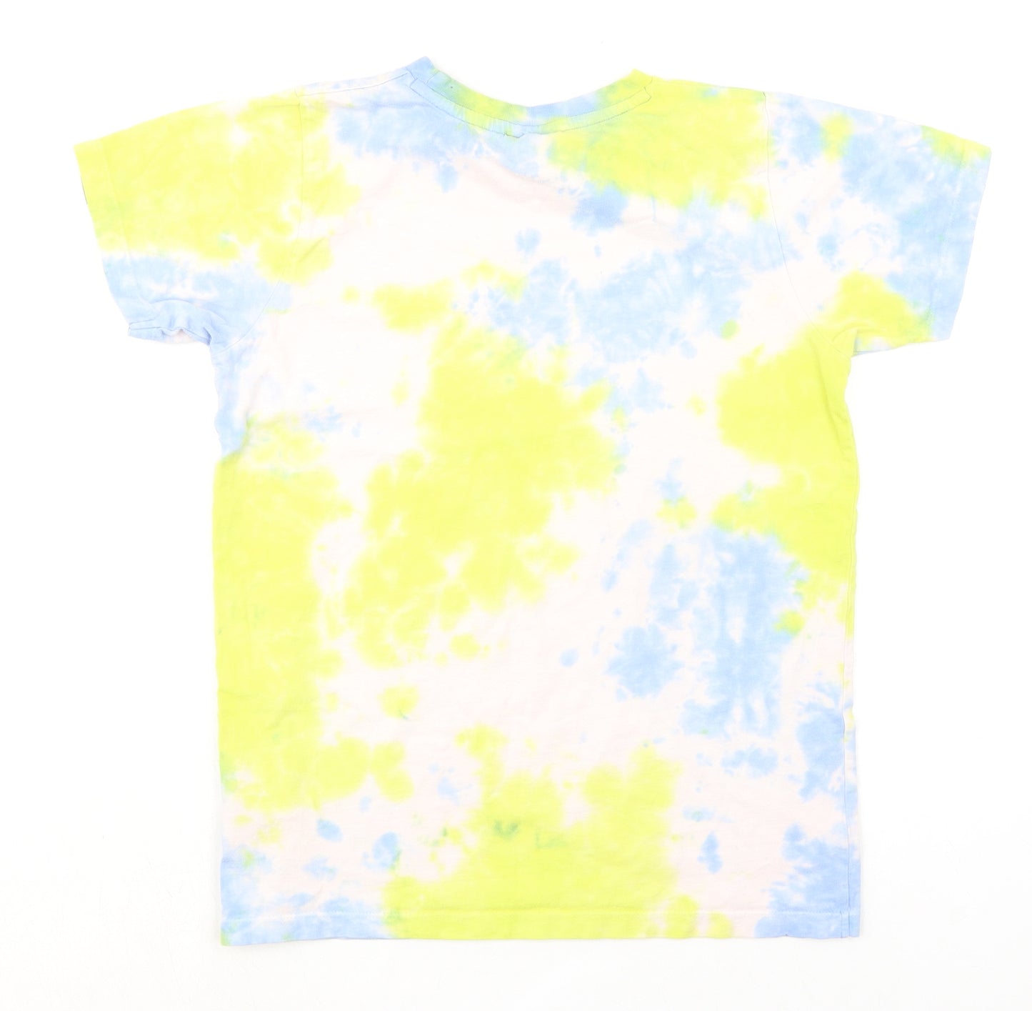 ellesse Womens Multicoloured Geometric 100% Cotton Basic T-Shirt Size 12 Round Neck - Tie Dye Effect