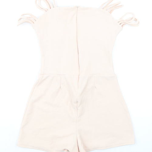 Daisy Street Womens Pink Polyester Playsuit One-Piece Size M Zip
