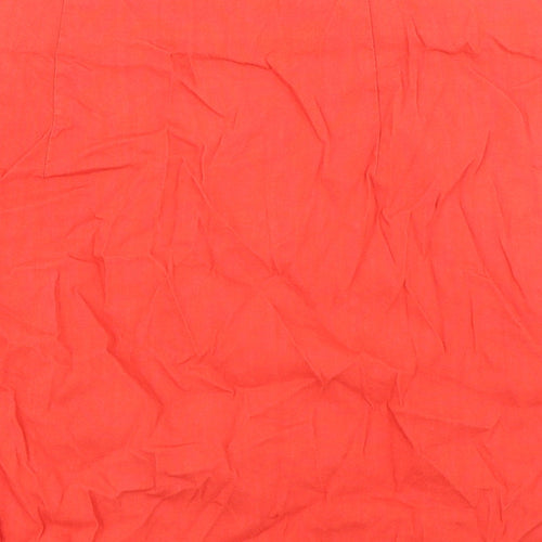 Mango Womens Red Linen A-Line Skirt Size 2XL Zip
