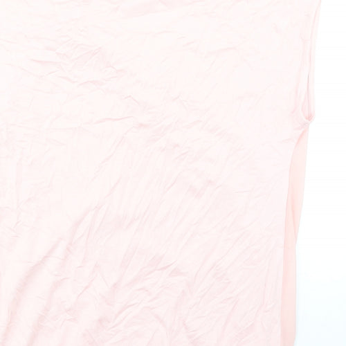 Alessa W Womens Pink Viscose Basic Blouse Size 14 Boat Neck