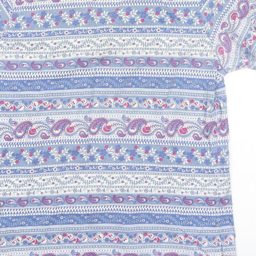 EWM Womens Multicoloured Paisley 100% Cotton Basic T-Shirt Size 10 V-Neck