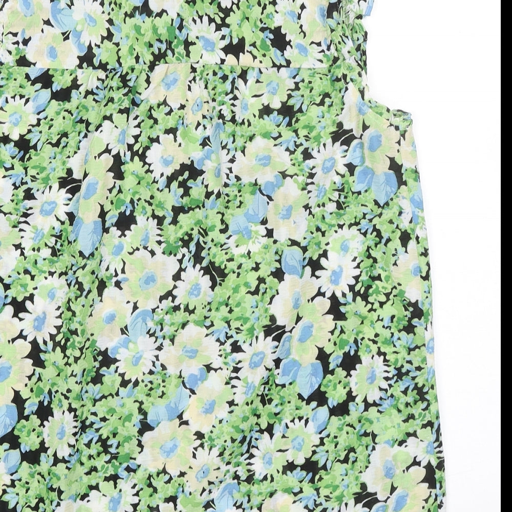 NEXT Womens Multicoloured Floral Polyester Basic Blouse Size 10 Mock Neck