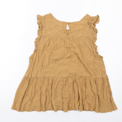 American Eagle Outfitters Womens Beige Viscose Basic Tank Size M Boat Neck