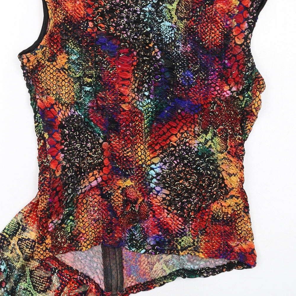 Joseph Ribkoff Womens Multicoloured Geometric Polyester Basic Tank Size 12 V-Neck