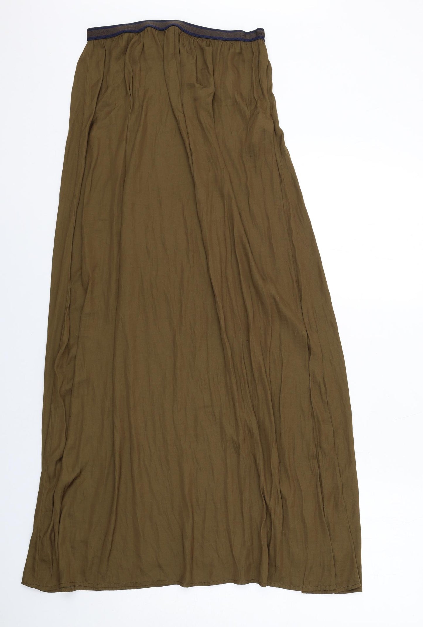 Zara Womens Green Polyester Maxi Skirt Size M